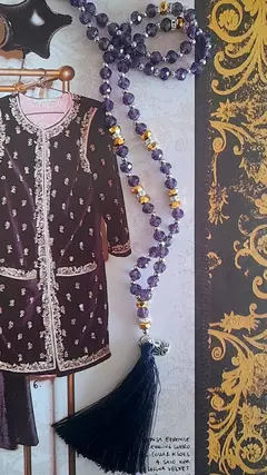 Collar cristales morado - comprar online