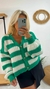 SACO DE LANA A RAYAS CON BOTON - comprar online