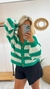 SACO DE LANA A RAYAS CON BOTON - Herminia tienda del diseño