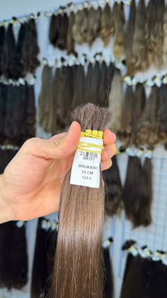 CABELO HUMANO LOIRO ESCURO NATURAL 53CM 125 GRAMAS - comprar online