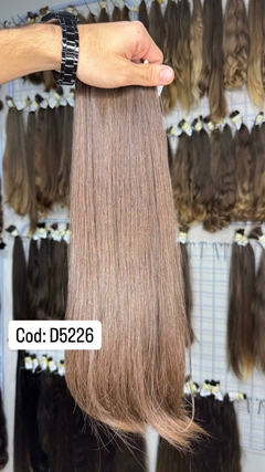 CABELO HUMANO LOIRO ESCURO NATURAL 50CM 115GRAMAS DUAS FAIXAS