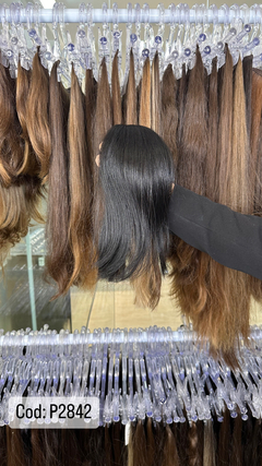 CABELO HUMANO CASTANHO ESCURO 35CM 56 Gramas