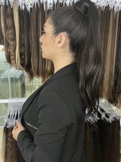 RABO DE CAVALO CABELO HUMANO CASTANHO