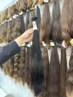 CABELO HUMANO CASTANHO ESCURO 55CM 87 GRAMAS - ETIQUETA PRATA - comprar online