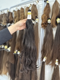 CABELO HUMANO CASTANHO NATURAL 60 CM 110 GRAMAS - ETIQUETA PRATA - comprar online