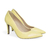 Scarpin Confort Salto Alto em Couro - Amarelo - comprar online