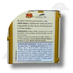 Relish de vegetales con jengibre x 90 gr Valle Verde - Wild Goose-Productos Gourmet 
