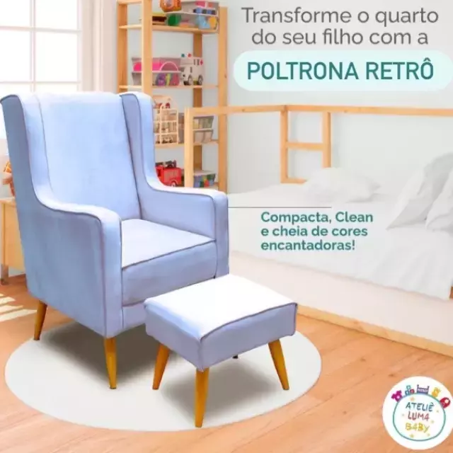 POLTRONA RETRO COM PUFF