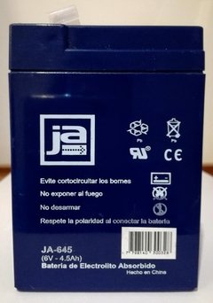 BATERIA P/LUZ EMERG. 6V 4.5Ah JA