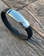 Pulsera de acero y cuero negro