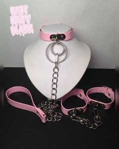KIT PLAY CHOKER+CORREA+PULSERAS ESPOSAS PINK SIMPLE