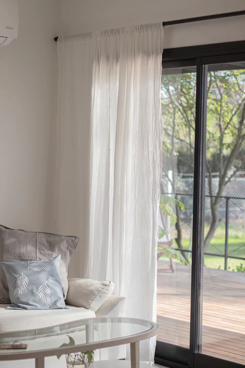 Juego de Cortinas Gasa de Algodon Blanco