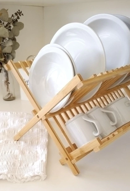 Secaplatos de Bambu Plegable