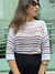 Blusa em tricô artesanal decote canoa com listras vermelha /preta/cinzaDRI DRI - comprar online