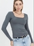 Blusa Decote Quadrado Manga Longa em Poliamida - comprar online