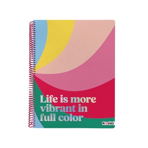 Cuaderno A4 t/f Rainbow rayado x80 hjs MOOVING