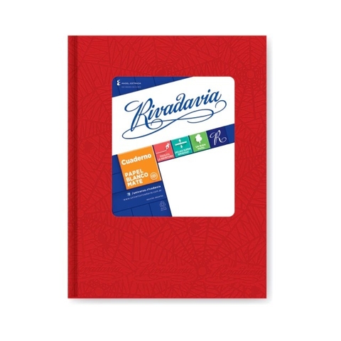 Cuaderno 16x21 T/D araña rayado rojo x50hjs RIVADAVIA - comprar online
