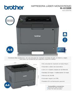 IMPRESORA LASER MONOCROMO HL-5100DN - comprar online