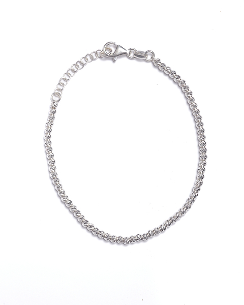 Pulseta bolitas facetadas - Plata 925