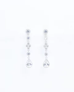 Aros largos cubic zirconia - Plata 925