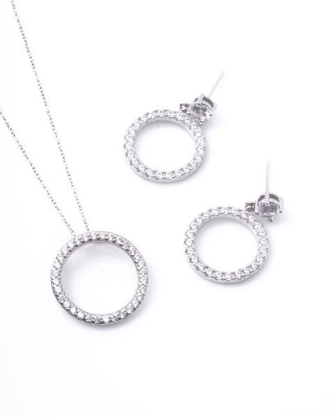 Aros circulo colgante - Plata 925 Italiana