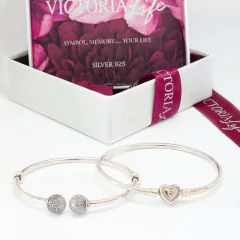 Pulsera Rígida Victoria Life ® Cubic - Plata 925