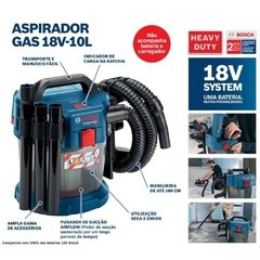 Aspirador de Pó e Líquido 10 Litros 18V GAS 18V-10 L s/ Bateria e Carregador BOSCH - comprar online