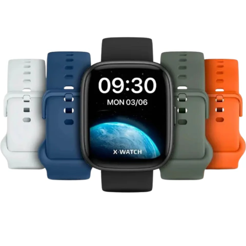 Smartwatch X-watch Prisma Troca Pulseiras e Faz Ligações Cor: Preto