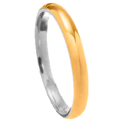 Alianças Encapada 3MM Ouro 18K e Prata Cód: 0.67
