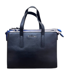 CARTERA BARBARA BB076 NEGRO COMB. AZUL - comprar online