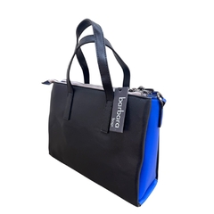 CARTERA BARBARA BB076 NEGRO COMB. AZUL - Calzados Hanry