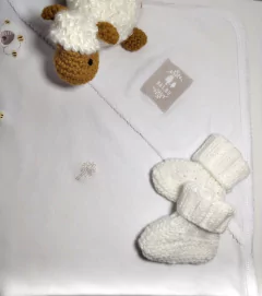 Manta Picot blanco