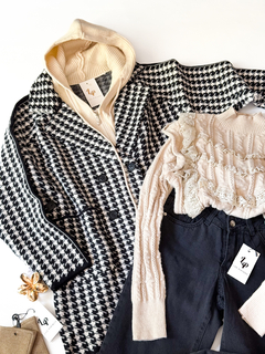 SACO PAULETTE CAPUCHA TEJIDA - tienda online