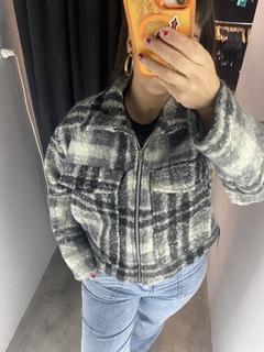 Campera escosesa negro y gris - tienda online