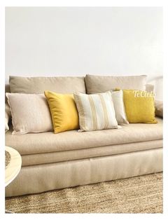 Almohadon Tusor Rayado Gris/Bco