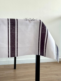 Mantel Antimancha Rayado Negro - comprar online