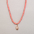 Choker com Vinil Rosa e Pingente Búzio Zircônias - comprar online