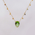 Colar Semijoia Gota Verde com Corrente Estrelas