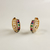 Argola Semijoia Zirconia Lateral e Navetes Coloridas Frontais - comprar online