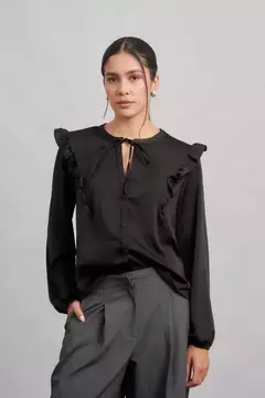 Camisa Volados Escote V en internet