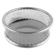 PORTACLIPS VALUES MALLA METAL REDONDO PLATEADO