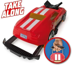 HOT WHEELS 2 EN 1 COCHE DE CARRERA ROJO + GUARDA AUTOS - tienda online