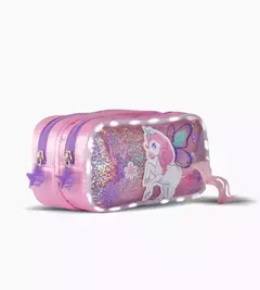 CARTUCHERA FOOTY 2 CIERRES ART.F63042 C/LUZ UNICORN WINGS ROSA CON LILA - comprar online