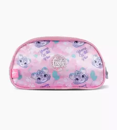CARTUCHERA FOOTY 2 CIERRES ART.F63052 C/LUZ SWEET LEOPARD LILA CON ROSA - comprar online