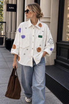 CHAQUETA DENIM WHITE MICKEY