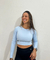 Cropped Manga Longa Azul Polar