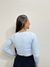 Cropped Manga Longa Azul Polar - comprar online
