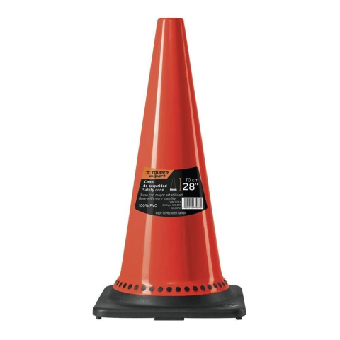 Cono de precaución con base negra, 70 cm, Expert