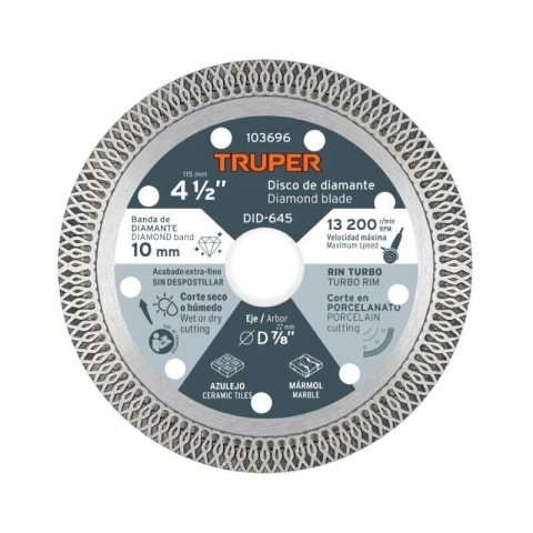 Disco de diamante 4 1/2', corte porcelanato, TRUPER