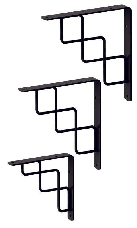 Mensula de acero escalera 150 x 150 mm - color negro